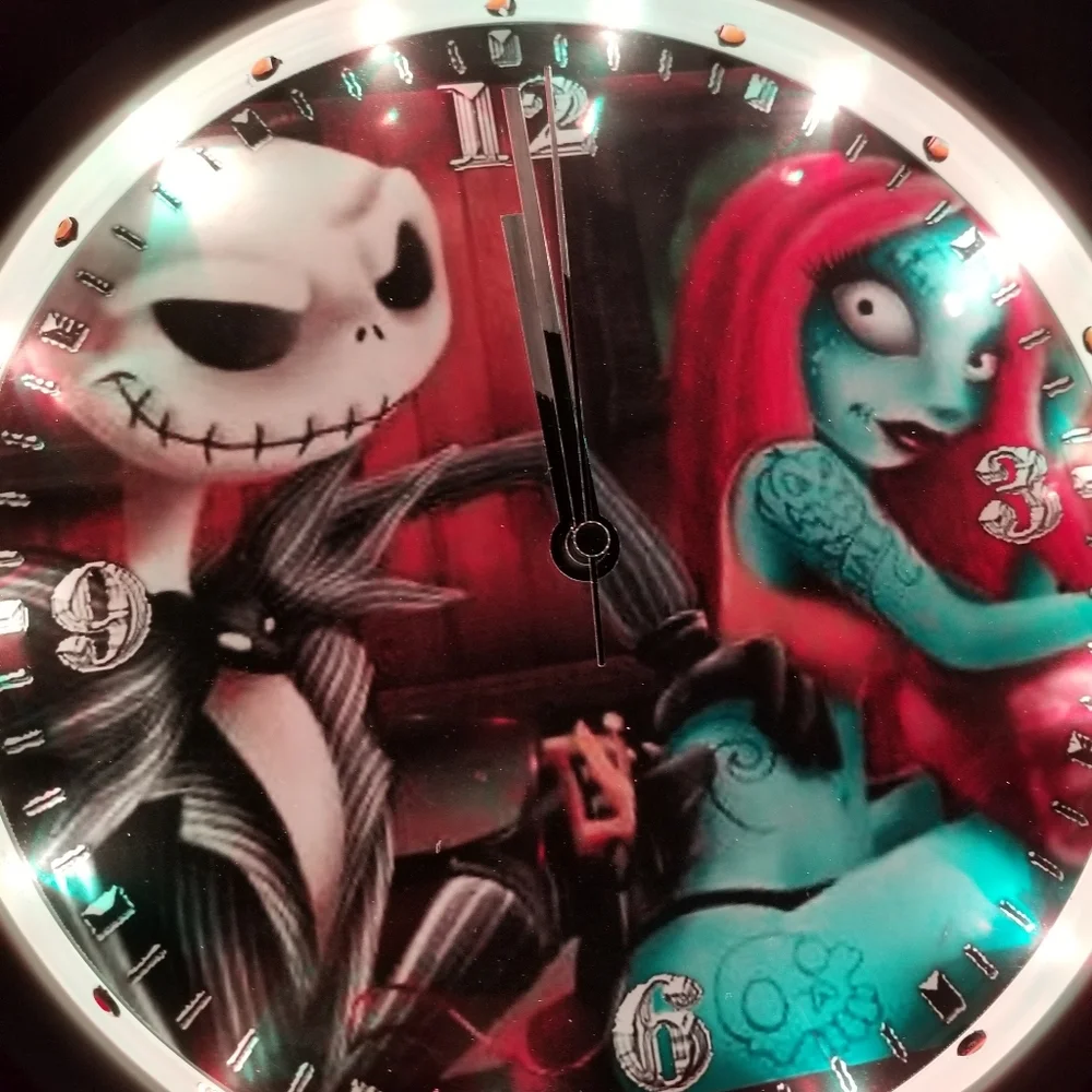 Jack n jill tattoo led lights clock